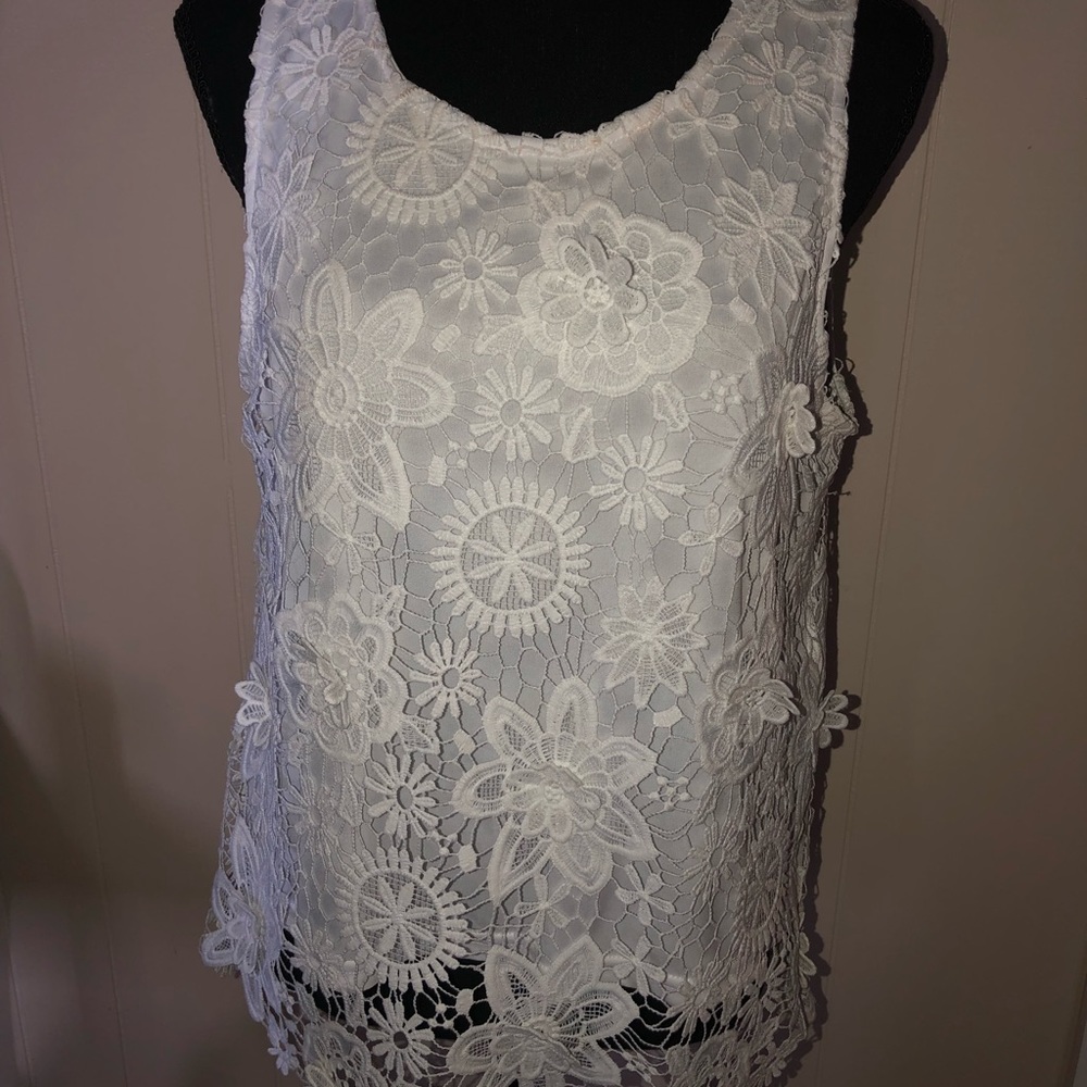 XOXO white lined tank top